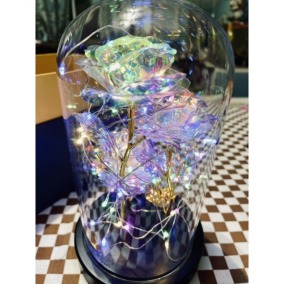 Gorgeous Glass Rose Flower Gift for Women Light-Up Forever Rose Glass Case - Picture 7 of 11